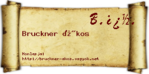 Bruckner Ákos névjegykártya